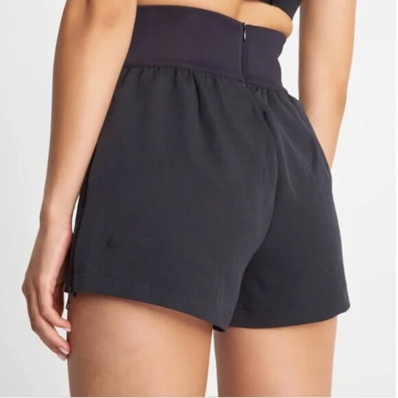 Nike Tech Pack High Waist Short Black Athletic Woven - Picture 1 of 5